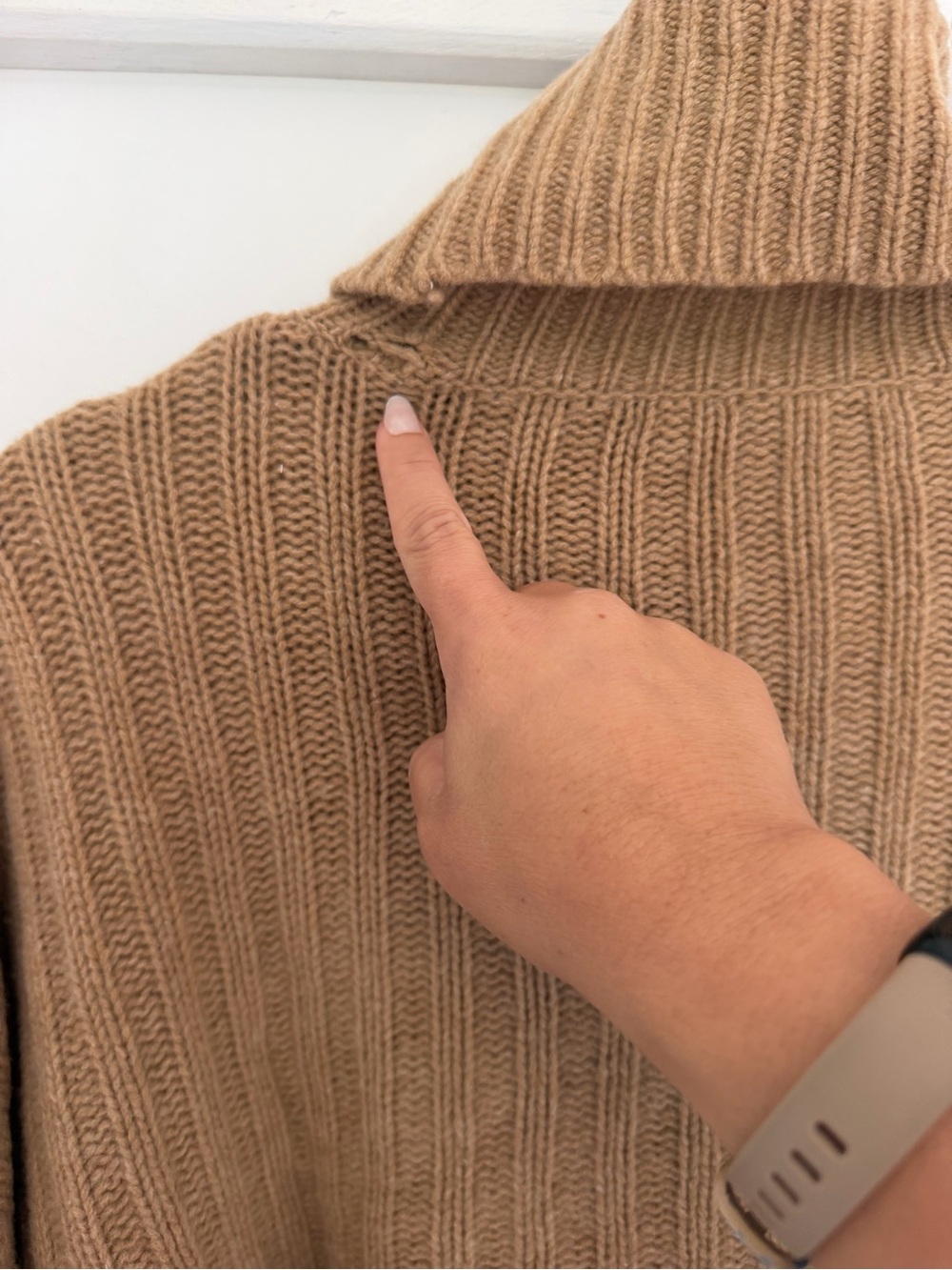Ralph Lauren Blue Label 80 Wool 20 Cashmere Camel Tan Crop Boxy Knit Turtleneck - Picture 10 of 16